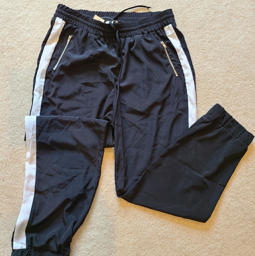 Black Track Pants w/ White Side Stripe